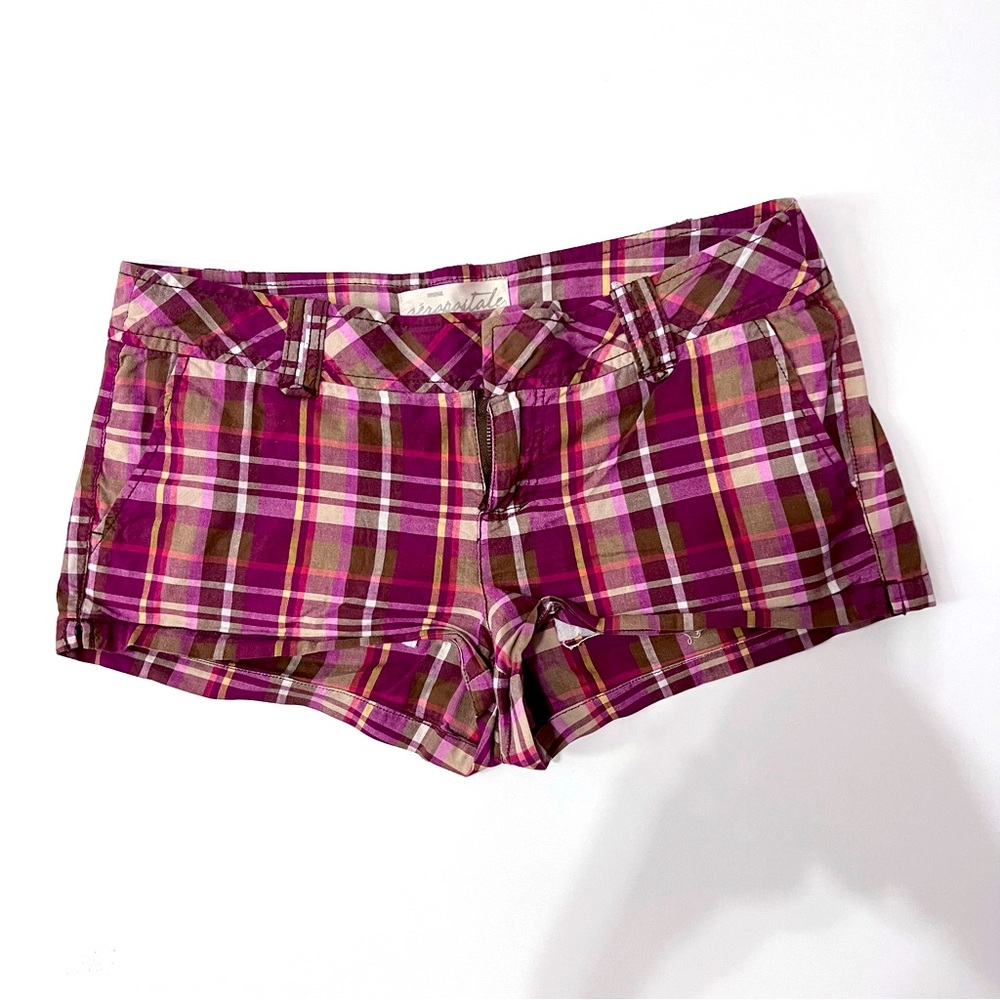 Aeropostale Plaid Shorts Y2K Vintage Women's Juniors Size 3/4
